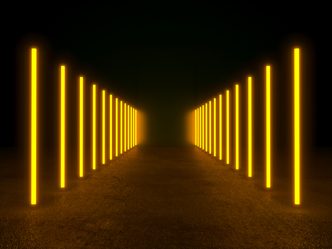 Abstract empty illuminated tunnel