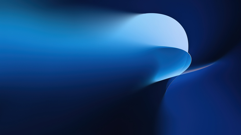 Bright Blue Abstract Design With Smooth Curves and Gradients